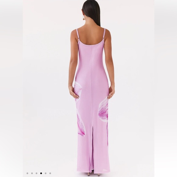Peppermayo Bad News Mesh Maxi Dress Pink Magnolia Floral Size US 2 XS - Picture 2 of 7